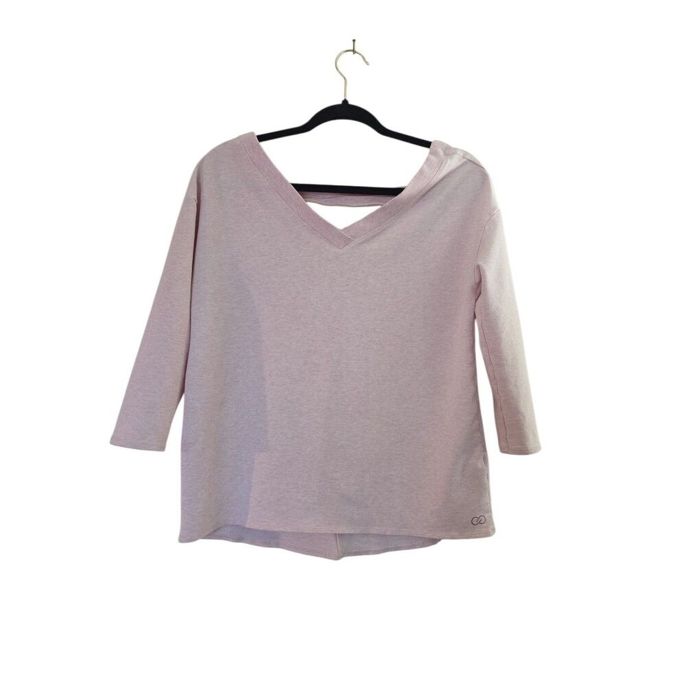Calia By Carrie Underwood Pink V-Neck Long Sleeve Top Size Medium